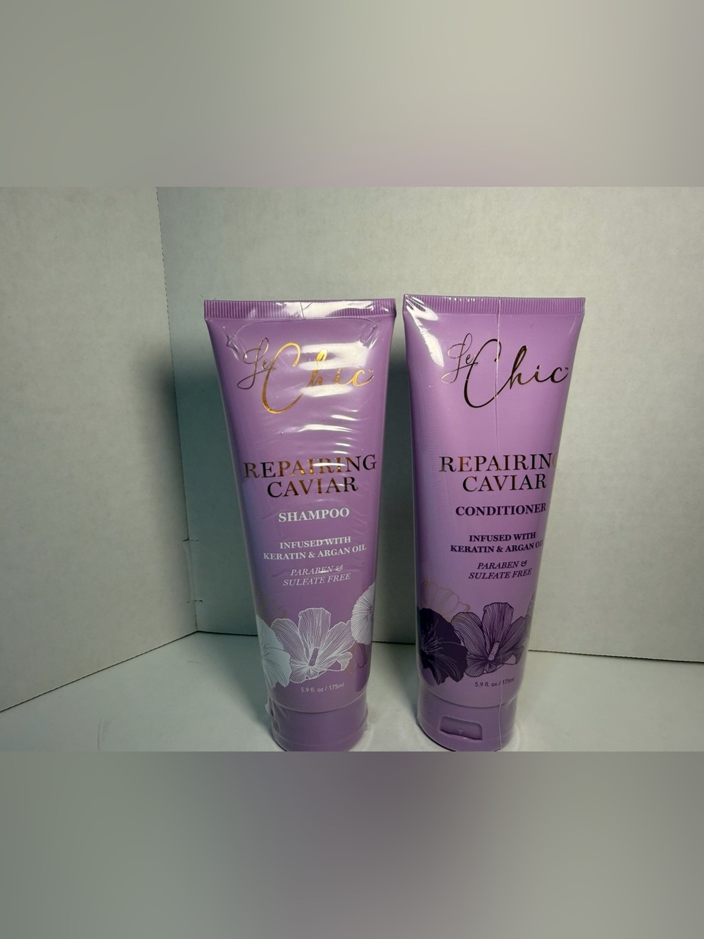 Le Chic Repairing Caviar Shampoo & Conditioner Set 5.9 oz Keratin Argan Oil NEW